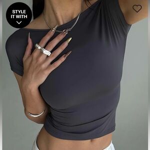 NWT PRINCESS POLLY Rosalinda Top Grey - size 2